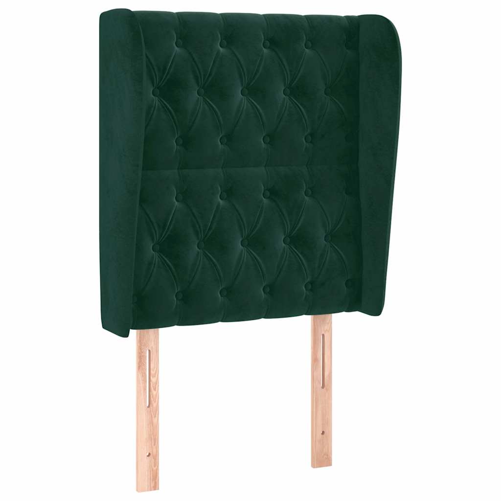 Vidaxl hoofdbord met randen 83x23x118 128 cm fluweel donkergroen