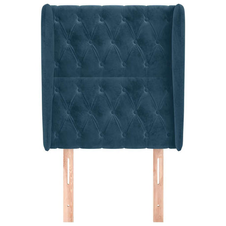 Vidaxl hoofdbord met randen 83x23x118 128 cm fluweel donkerblauw