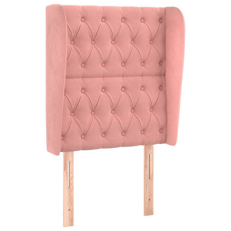 Vidaxl hoofdbord met randen 83x23x118 128 cm fluweel roze