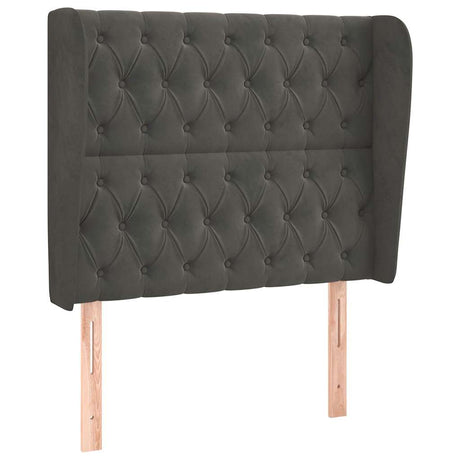 Vidaxl hoofdbord met randen 93x23x118 128 cm fluweel donkergrijs