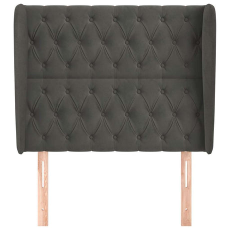 Vidaxl hoofdbord met randen 103x23x118 128 cm fluweel donkergrijs