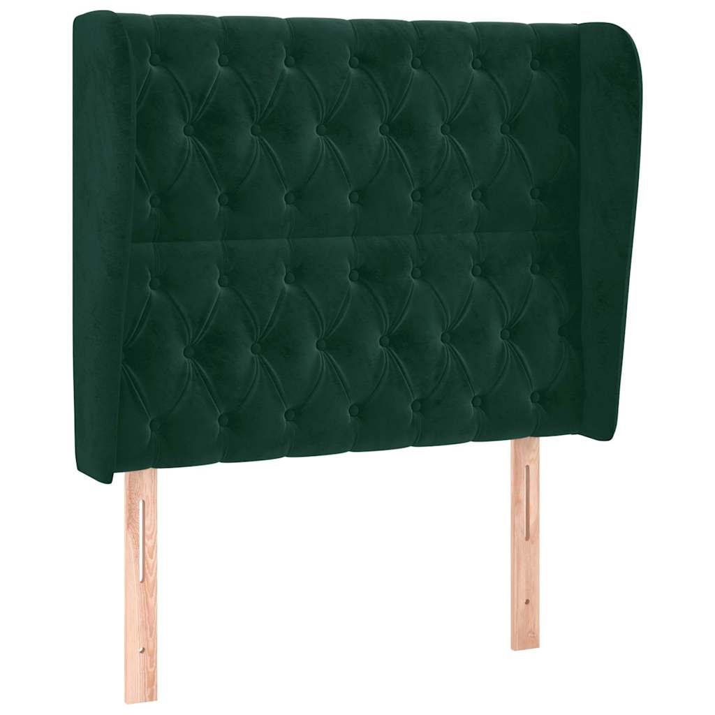 Vidaxl hoofdbord met randen 103x23x118 128 cm fluweel donkergroen