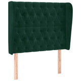 Vidaxl hoofdbord met randen 103x23x118 128 cm fluweel donkergroen