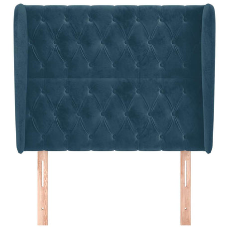 Vidaxl hoofdbord met randen 103x23x118 128 cm fluweel donkerblauw