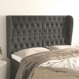 Vidaxl hoofdbord met randen 147x23x118 128 cm fluweel donkergrijs