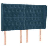 Vidaxl hoofdbord met randen 147x23x118 128 cm fluweel donkerblauw