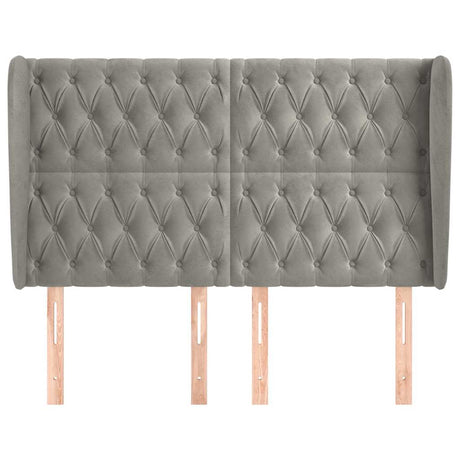 Vidaxl hoofdbord met randen 163x23x118 128 cm fluweel lichtgrijs