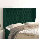 Vidaxl hoofdbord met randen 163x23x118 128 cm fluweel donkergroen