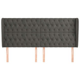 Vidaxl hoofdbord met randen 183x23x118 128 cm fluweel donkergrijs