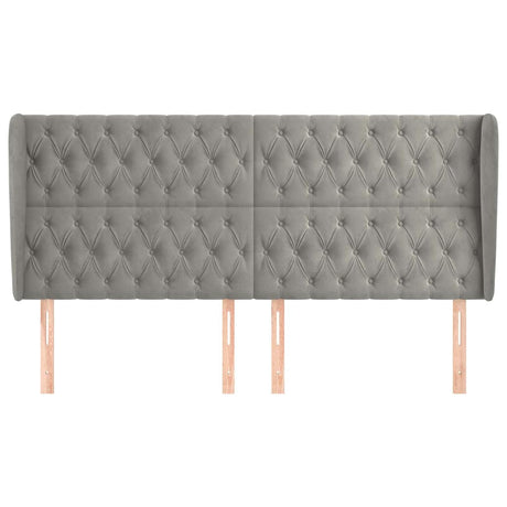 Vidaxl hoofdbord met randen 203x23x118 128 cm fluweel lichtgrijs