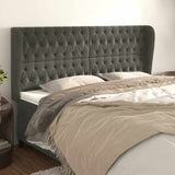 Vidaxl hoofdbord met randen 203x23x118 128 cm fluweel donkergrijs