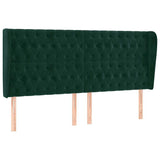 Vidaxl hoofdbord met randen 203x23x118 128 cm fluweel donkergroen