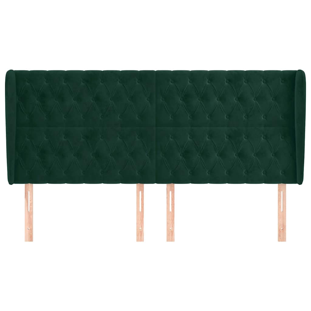 Vidaxl hoofdbord met randen 203x23x118 128 cm fluweel donkergroen