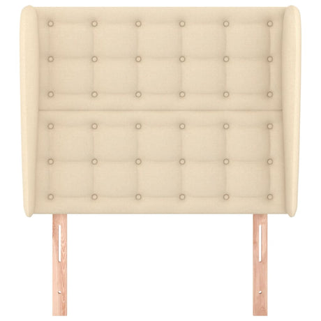 Vidaxl hoofdbord met randen 83x23x118 128 cm stof crèmekleurig