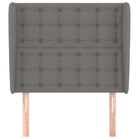 Vidaxl hoofdbord met randen 93x23x118 128 cm stof donkergrijs
