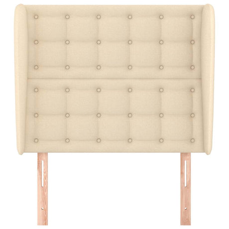 Vidaxl hoofdbord met randen 93x23x118 128 cm stof crèmekleurig