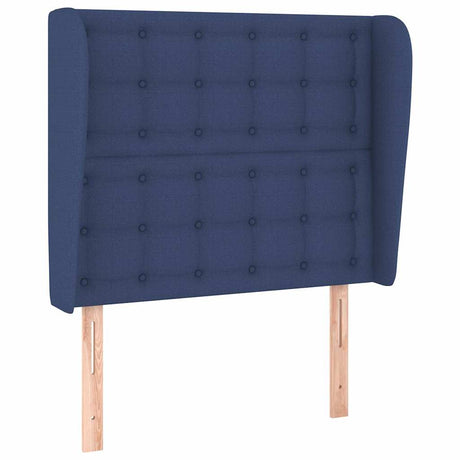 Vidaxl hoofdbord met randen 93x23x118 128 cm stof blauw