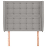 Vidaxl hoofdbord met randen 103x23x118 128 cm stof lichtgrijs
