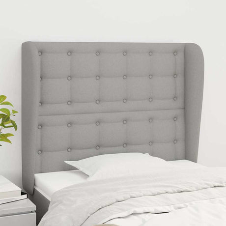 Vidaxl hoofdbord met randen 103x23x118 128 cm stof lichtgrijs