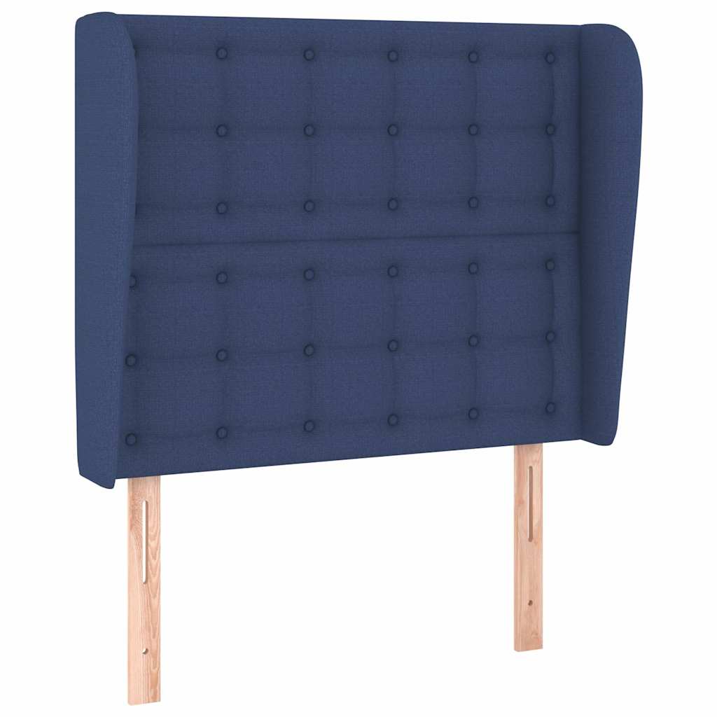 Vidaxl hoofdbord met randen 103x23x118 128 cm stof blauw