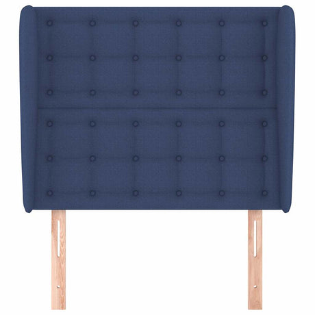 Vidaxl hoofdbord met randen 103x23x118 128 cm stof blauw