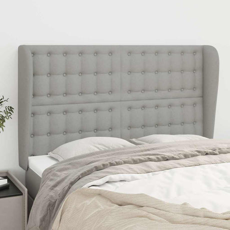 Vidaxl hoofdbord met randen 147x23x118 128 cm stof lichtgrijs