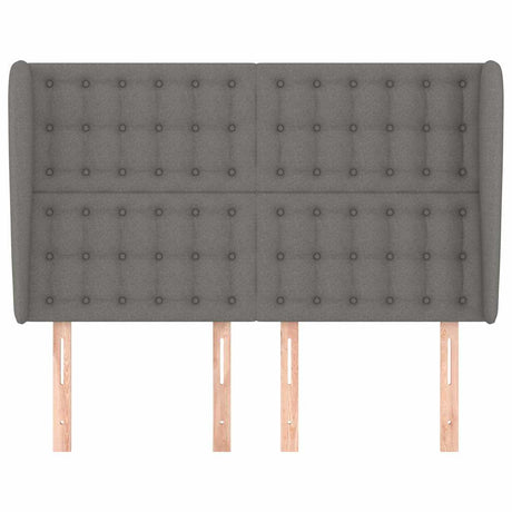 Vidaxl hoofdbord met randen 147x23x118 128 cm stof donkergrijs