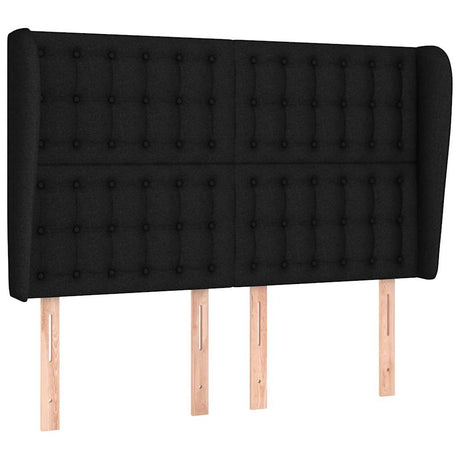 Vidaxl hoofdbord met randen 147x23x118 128 cm stof zwart