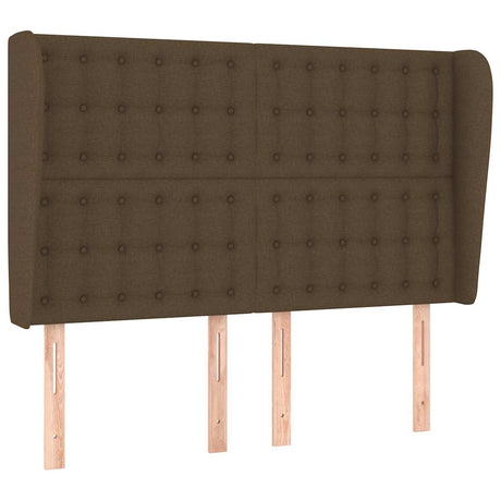 Vidaxl hoofdbord met randen 147x23x118 128 cm stof donkerbruin