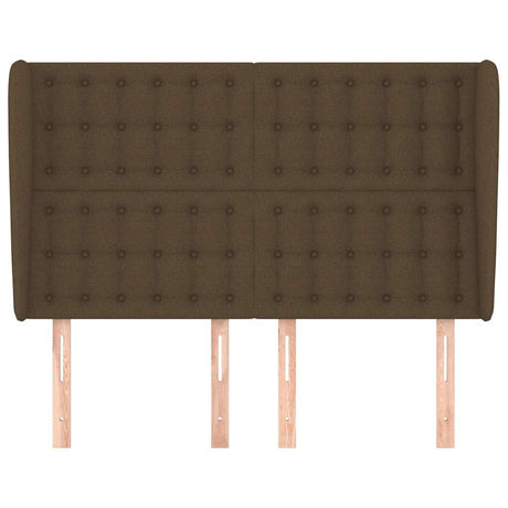 Vidaxl hoofdbord met randen 147x23x118 128 cm stof donkerbruin