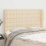 Vidaxl hoofdbord met randen 147x23x118 128 cm stof crèmekleurig