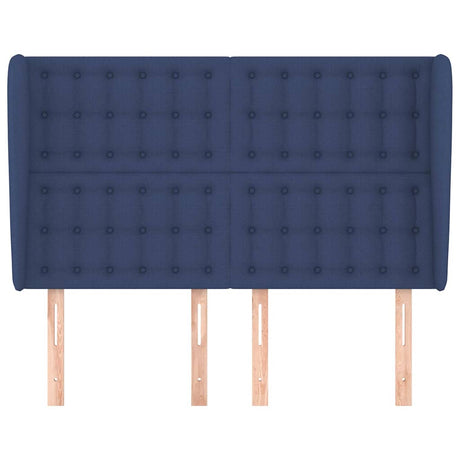 Vidaxl hoofdbord met randen 147x23x118 128 cm stof blauw
