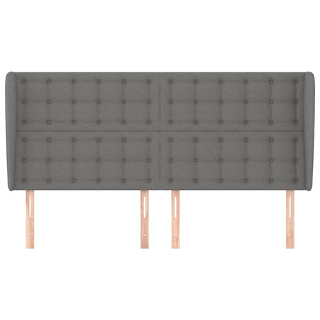 Vidaxl hoofdbord met randen 163x23x118 128 cm stof donkergrijs