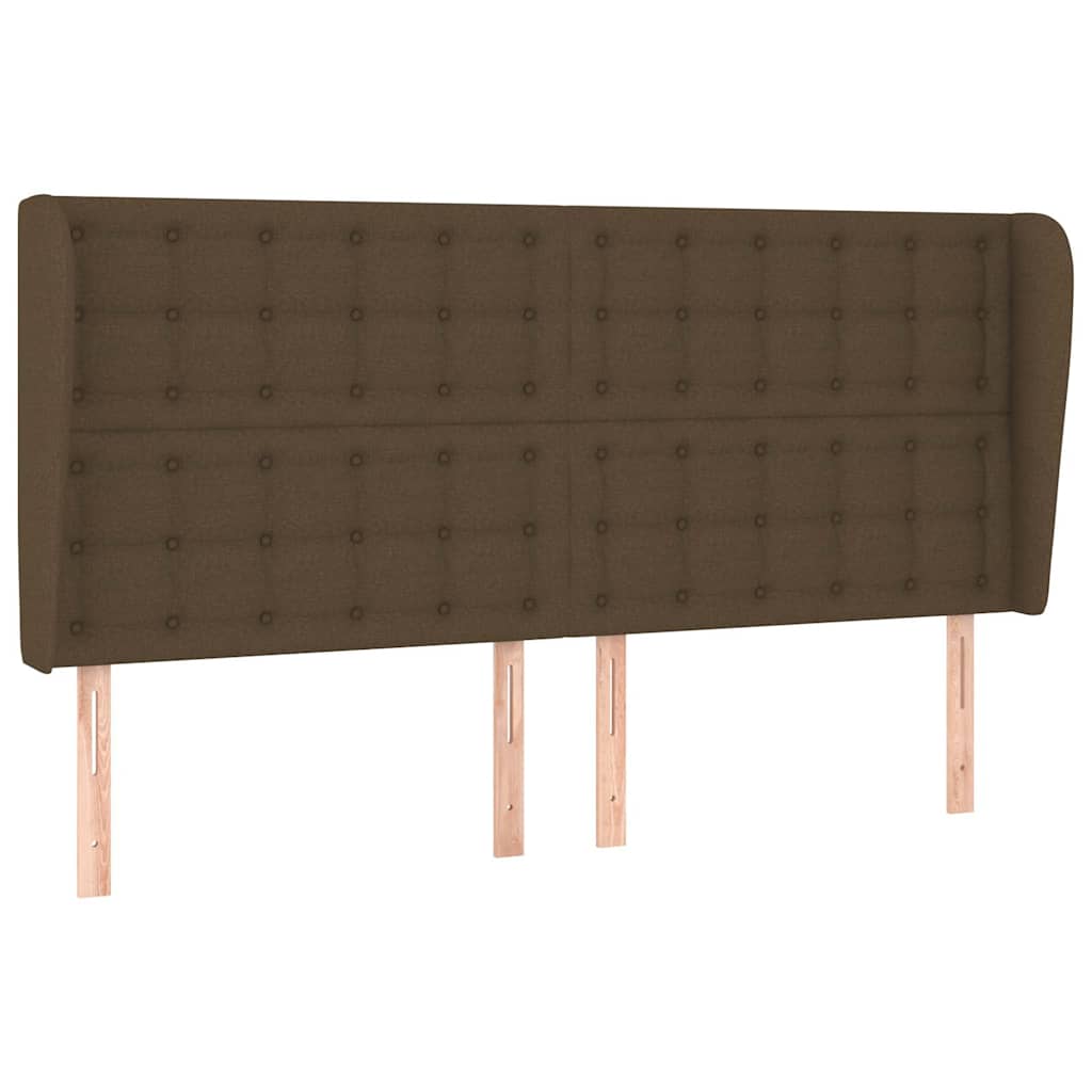Vidaxl hoofdbord met randen 163x23x118 128 cm stof donkerbruin
