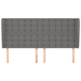 Vidaxl hoofdbord met randen 183x23x118 128 cm stof donkergrijs