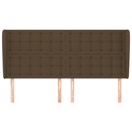 Vidaxl hoofdbord met randen 183x23x118 128 cm stof donkerbruin