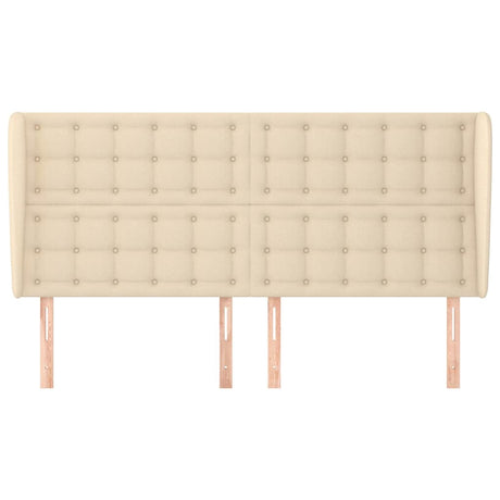 Vidaxl hoofdbord met randen 183x23x118 128 cm stof crèmekleurig
