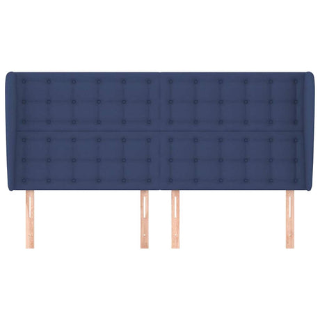 Vidaxl hoofdbord met randen 183x23x118 128 cm stof blauw