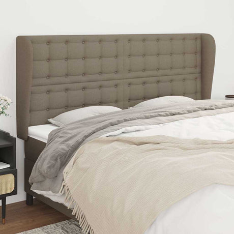 Vidaxl hoofdbord met randen 203x23x118 128 cm stof taupe