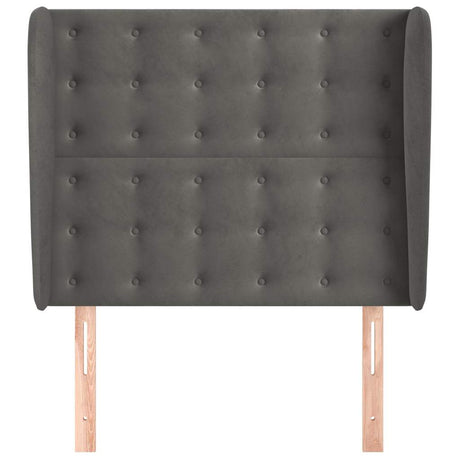 Vidaxl hoofdbord met randen 93x23x118 128 cm fluweel donkergrijs