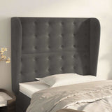 Vidaxl hoofdbord met randen 93x23x118 128 cm fluweel donkergrijs
