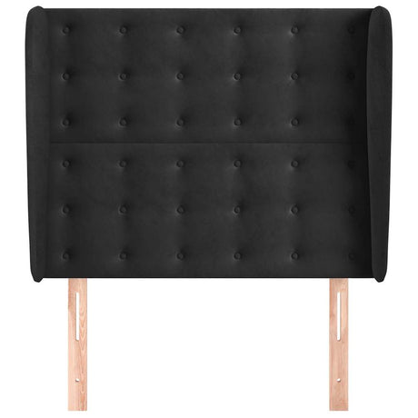 Vidaxl hoofdbord met randen 93x23x118 128 cm fluweel zwart