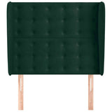 Vidaxl hoofdbord met randen 93x23x118 128 cm fluweel donkergroen