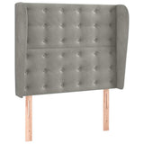 Vidaxl hoofdbord met randen 103x23x118 128 cm fluweel lichtgrijs