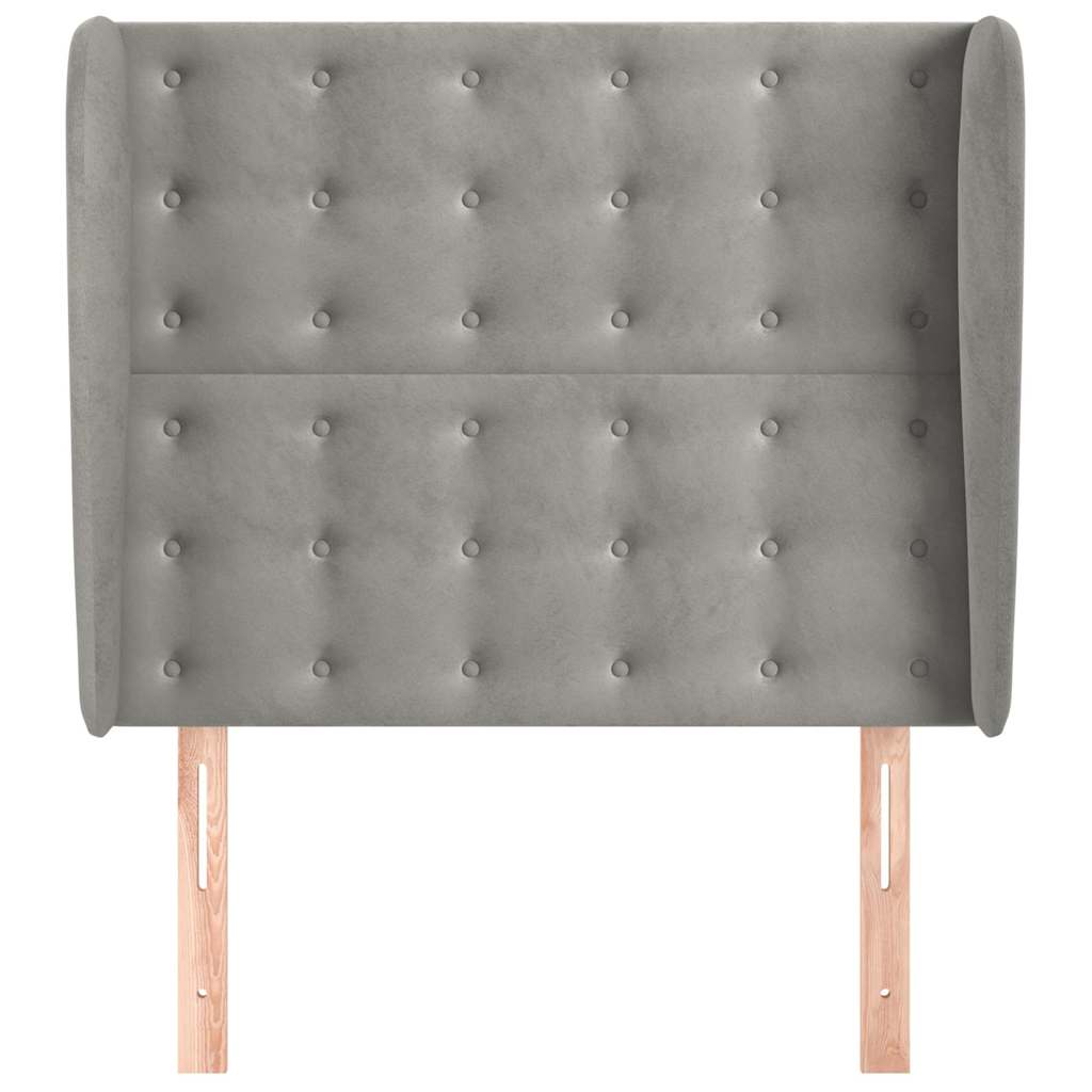Vidaxl hoofdbord met randen 103x23x118 128 cm fluweel lichtgrijs