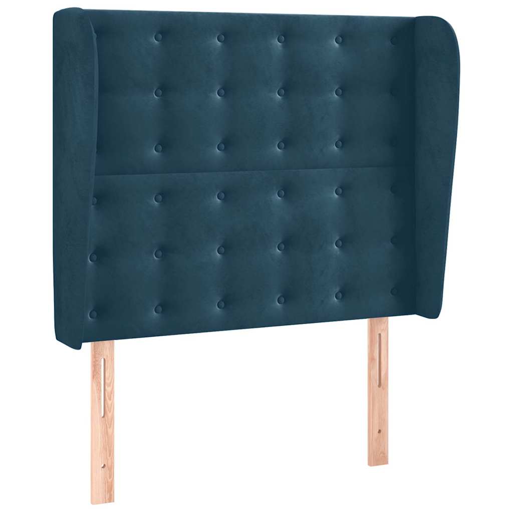 Vidaxl hoofdbord met randen 103x23x118 128 cm fluweel donkerblauw