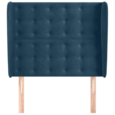 Vidaxl hoofdbord met randen 103x23x118 128 cm fluweel donkerblauw