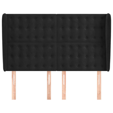 Vidaxl hoofdbord met randen 147x23x118 128 cm fluweel zwart