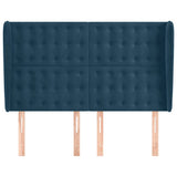 Vidaxl hoofdbord met randen 147x23x118 128 cm fluweel donkerblauw