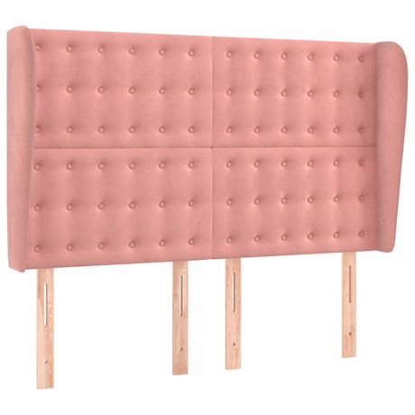 Vidaxl hoofdbord met randen 147x23x118 128 cm fluweel roze